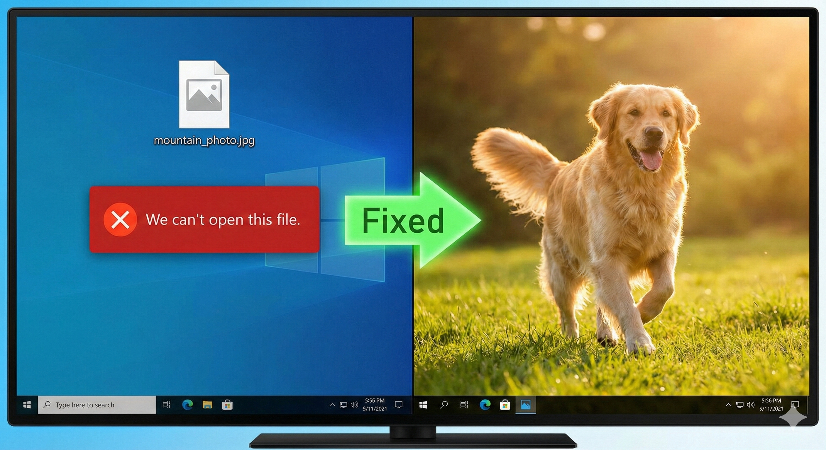 iPhone to PC photo fix illustration