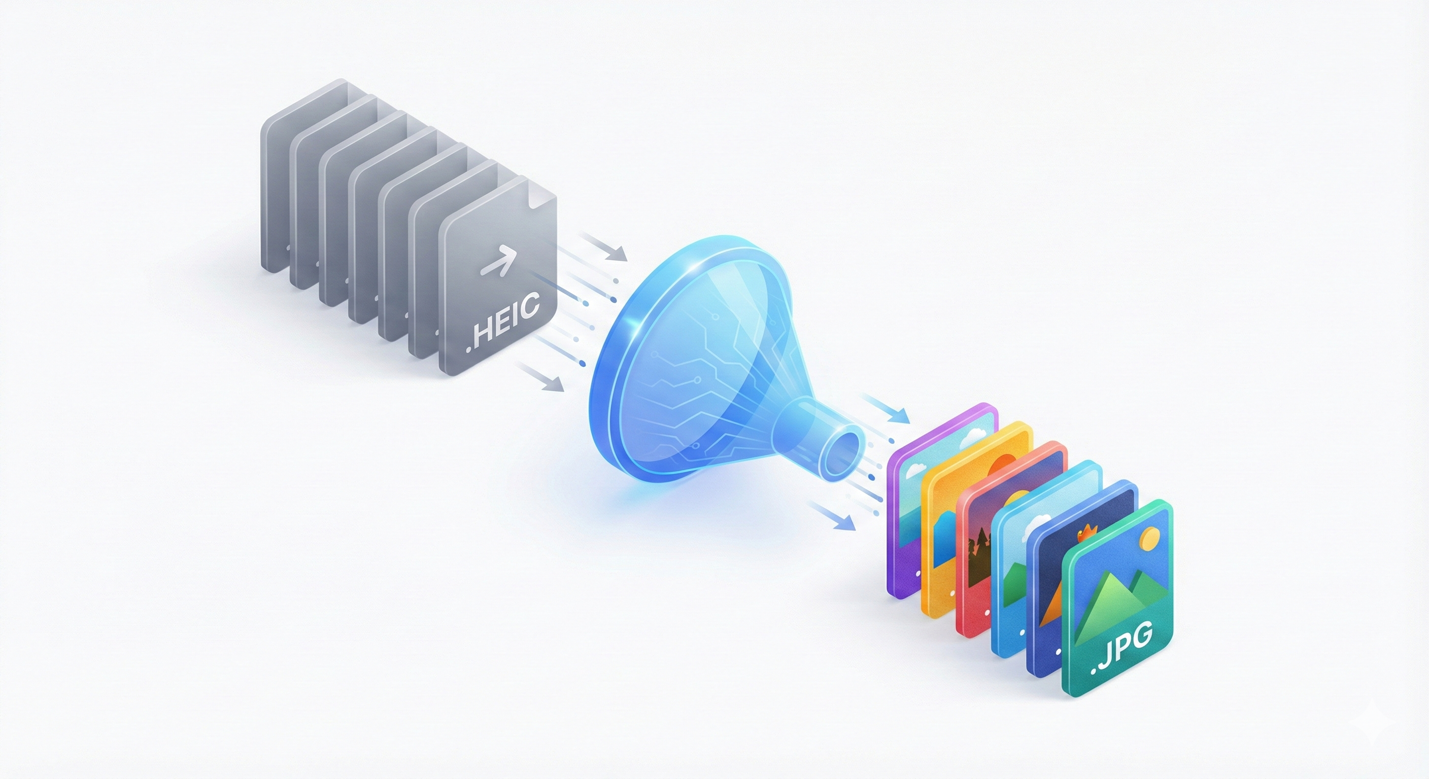 Illustration of HEIC to JPG conversion process